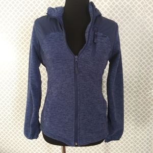 Snozu navy blue marled zip up hoodie